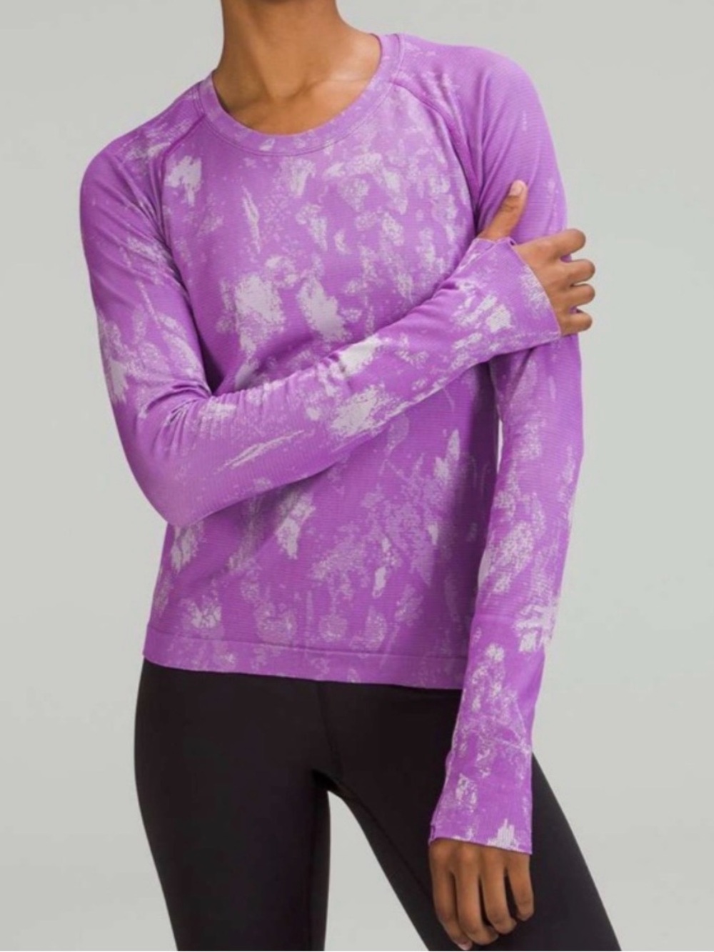 lululemon Lavender Purple Abstract Long-Sleeve Tee